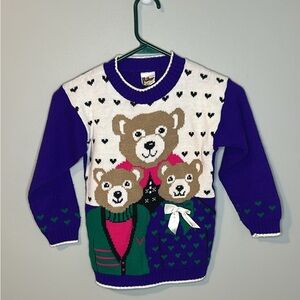 Vintage‎ Kids Bear Family Sweater